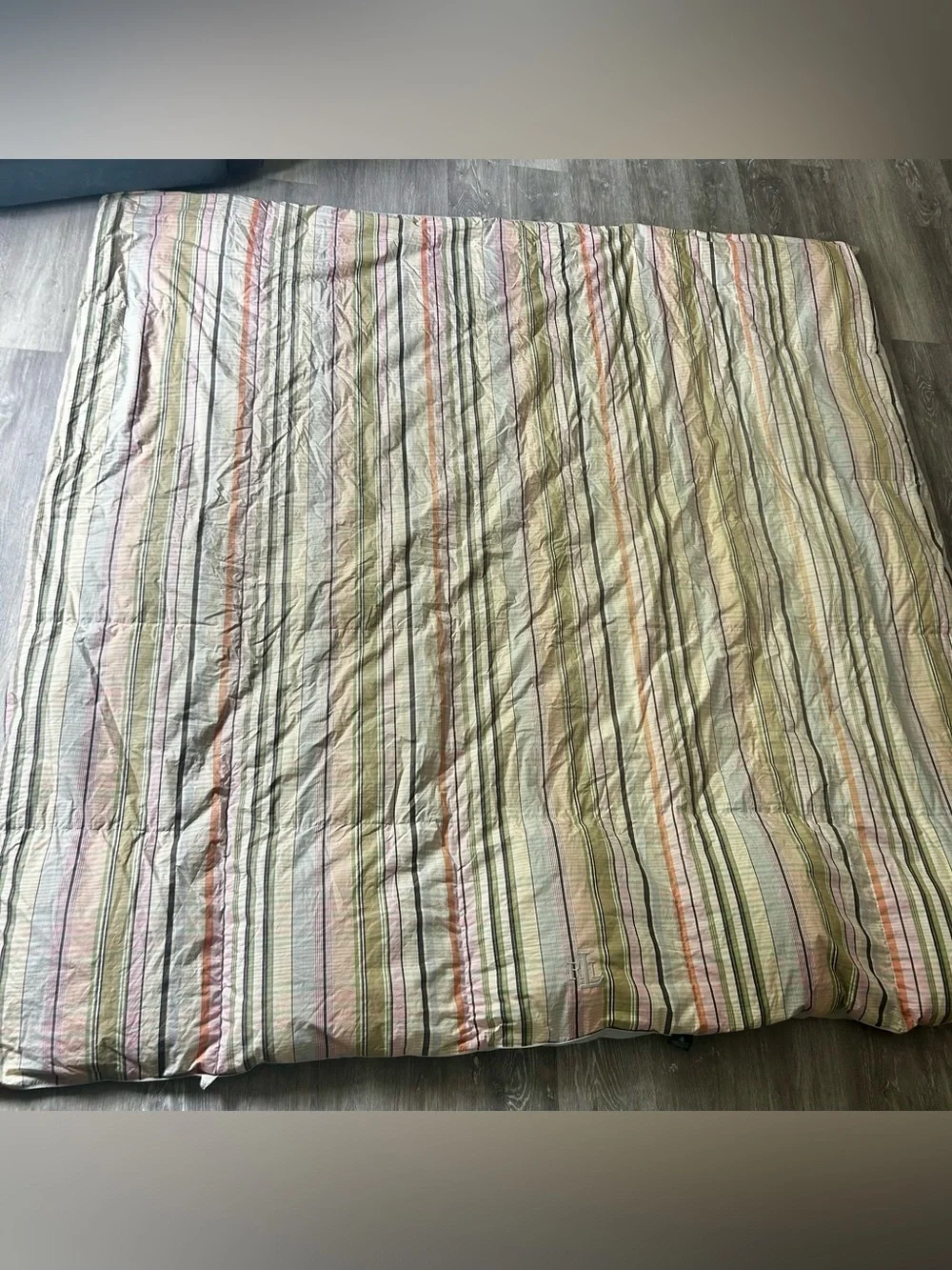 Vintage Ralph Lauren Harbor View  Striped Cotton Quilt Comforter Size 88x88